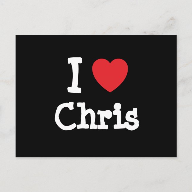 I love Chris heart custom personalised Postcard (Front)