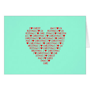 I Love Christ Christmas Holidays Red Heart Text