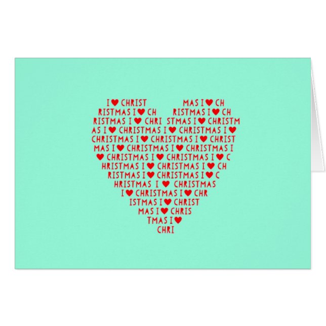 I Love Christ Christmas Holidays Red Heart Text (Front Horizontal)