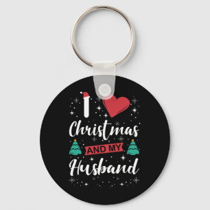 I Love Christmas And My Husband I Snowflakes Xmas  Key Ring