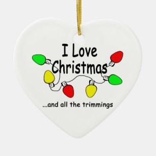 I Love Christmas Ceramic Ornament