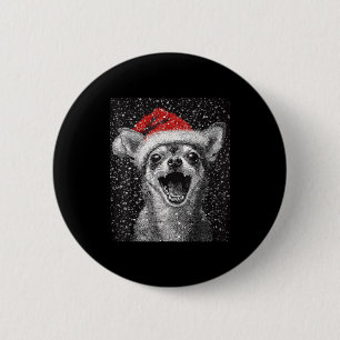 I Love Christmas Chihuahua  6 Cm Round Badge