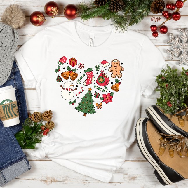 I Love Christmas: Festive T-Shirt (Festive vibes: Christmas Joy Heart Tee ❤️🎄)
