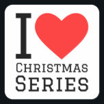 I love Christmas series  Square Sticker<br><div class="desc">I love Christmas series ,  for story lovers</div>