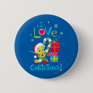 I Love Christmas - TWEETY™ 6 Cm Round Badge