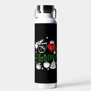 I Love Christmas Water Bottle