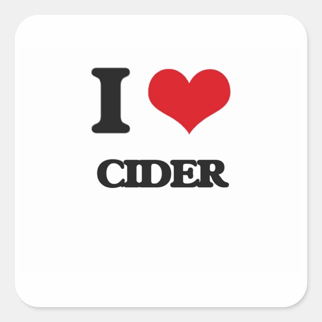 I love Cider Square Sticker (Front)