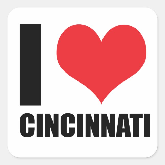 I love Cincinnati  Square Sticker (Front)