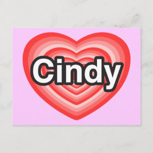 I love Cindy. I love you Cindy. Heart Postcard