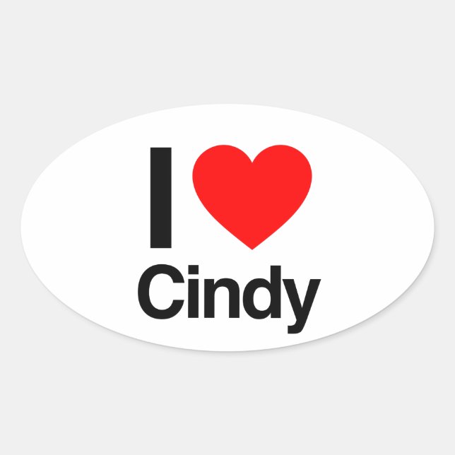 i love cindy oval sticker (Front)
