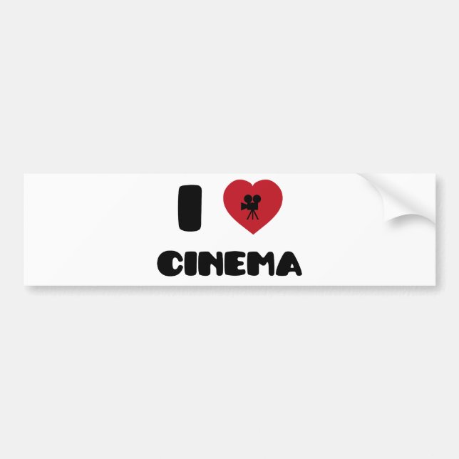 I Love Cinema Bumper Sticker (Front)