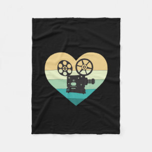 I Love Cinema Retro Movie Projector Fleece Blanket