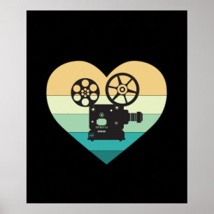 I Love Cinema Retro Movie Projector Poster
