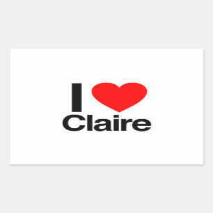 i love claire rectangular sticker