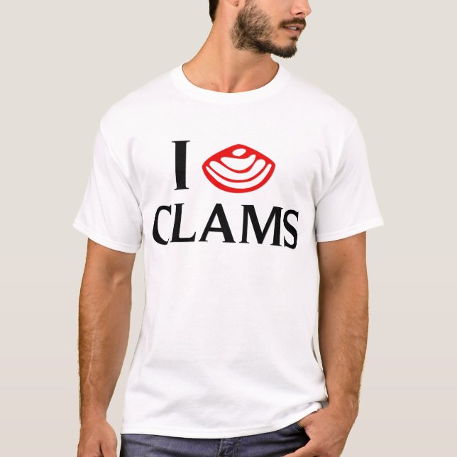 I Love Clams T-Shirt (Front)