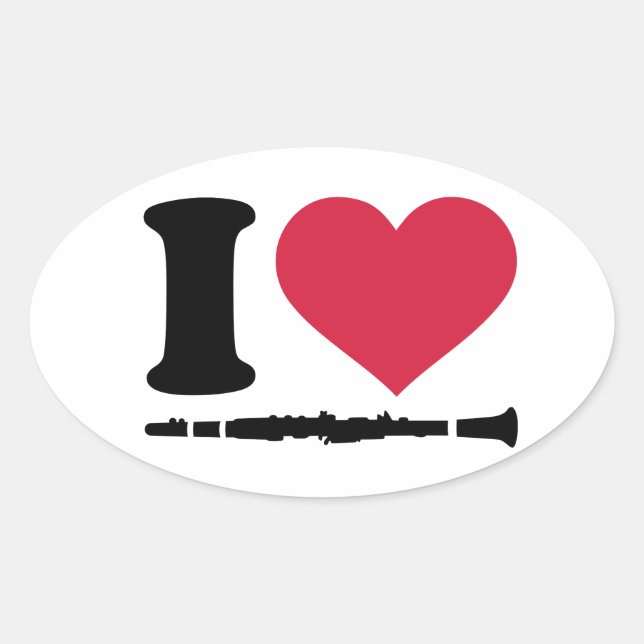 I love clarinet oval sticker (Front)