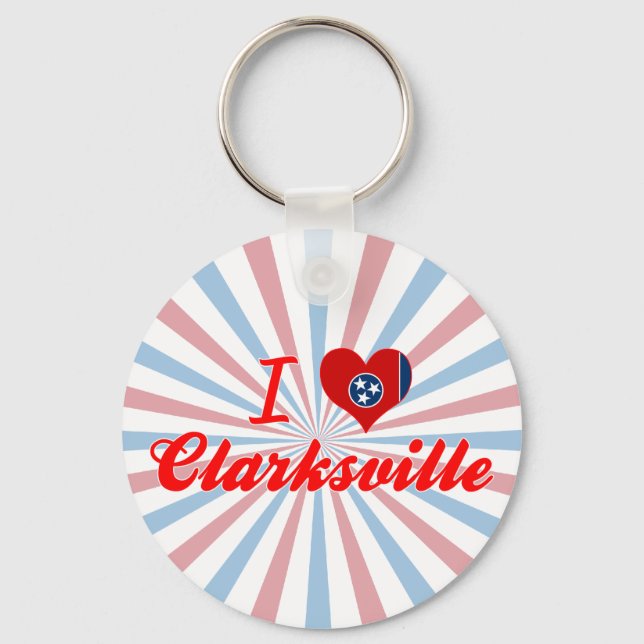 I Love Clarksville, Tennessee Key Ring (Front)