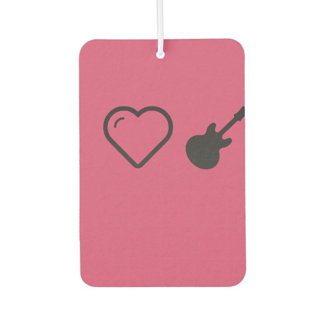 I Love Classic Guitars Car Air Freshener (Front)
