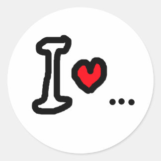 i love .. classic round sticker