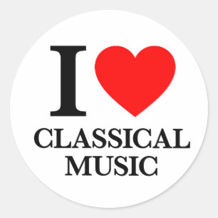 I Love Classical Music Classic Round Sticker