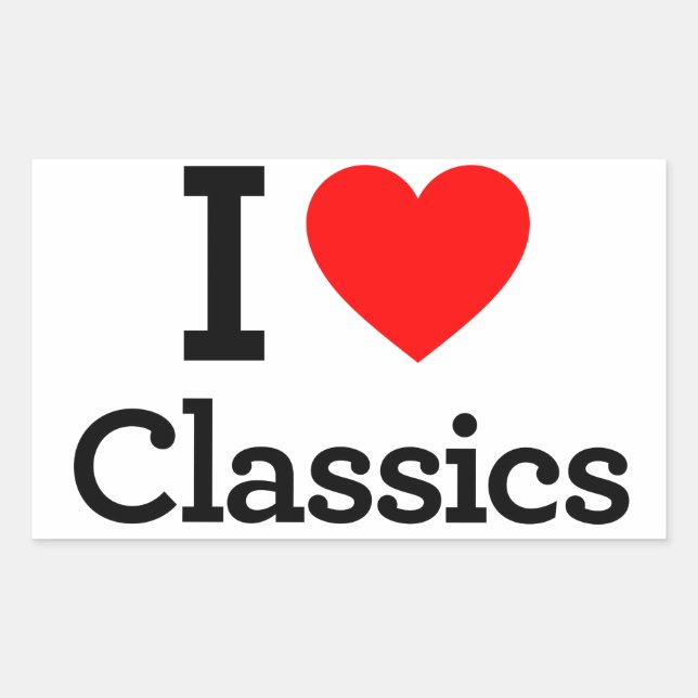 I Love Classics Rectangular Sticker (Front)