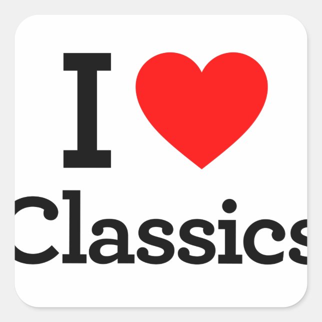 I Love Classics Square Sticker (Front)