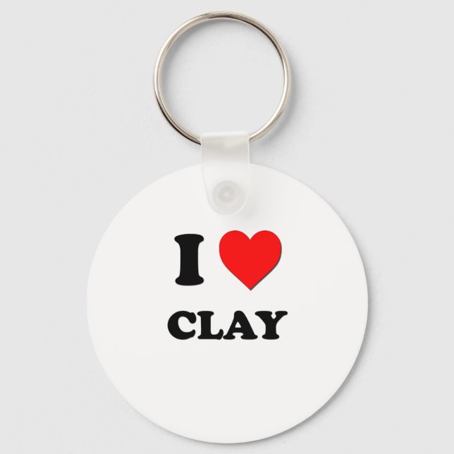 I love Clay Key Ring (Front)