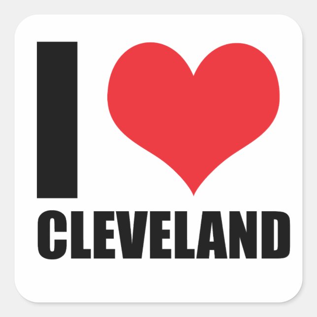 I love Cleveland  Square Sticker (Front)