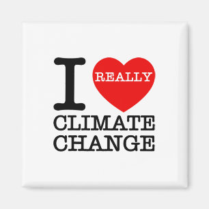 I Love Climate Change Heart Glol Warming Funny Ear Magnet