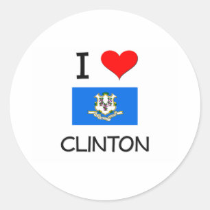 I Love Clinton Connecticut Classic Round Sticker