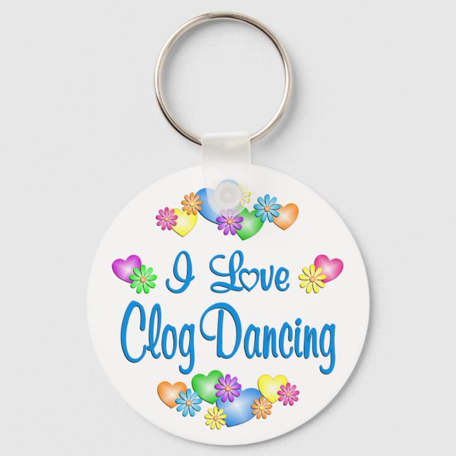 I Love Clog Dancing Key Ring (Front)