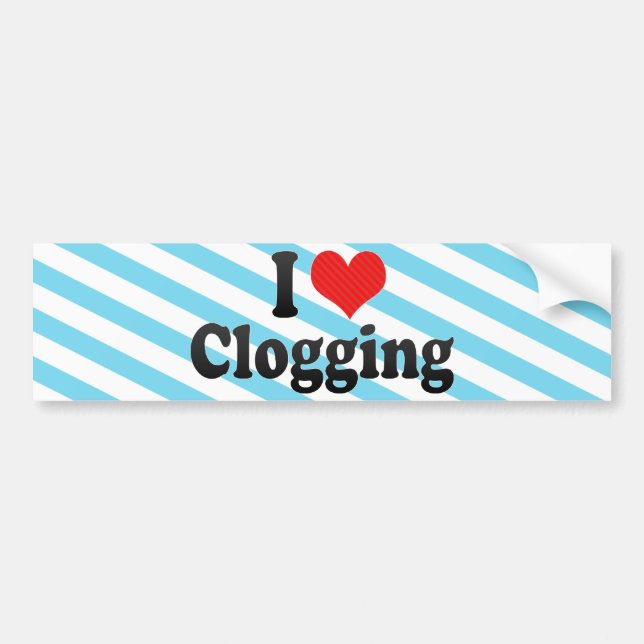 I Love Clogging Bumper Sticker (Front)