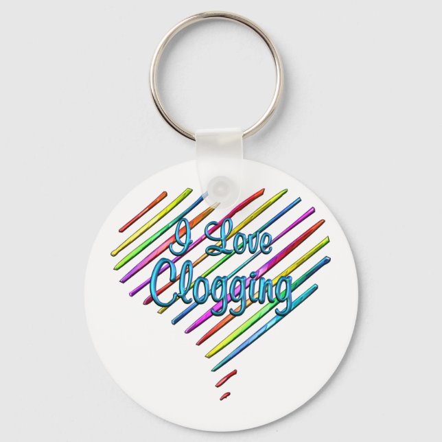 I Love Clogging Key Ring (Front)