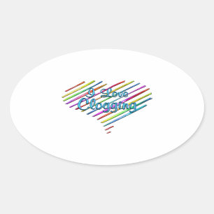 I Love Clogging Oval Sticker