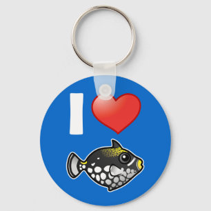 I Love Clown Triggerfish Key Ring