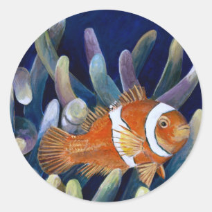 I love clownfish classic round sticker