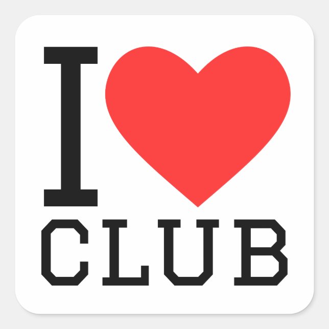 I love club square sticker (Front)