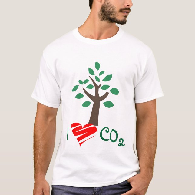 I Love CO2 carbon dioxide tree shirt global warm (Front)