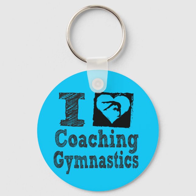 I love Coahing Gymnastics Key Chain (Front)