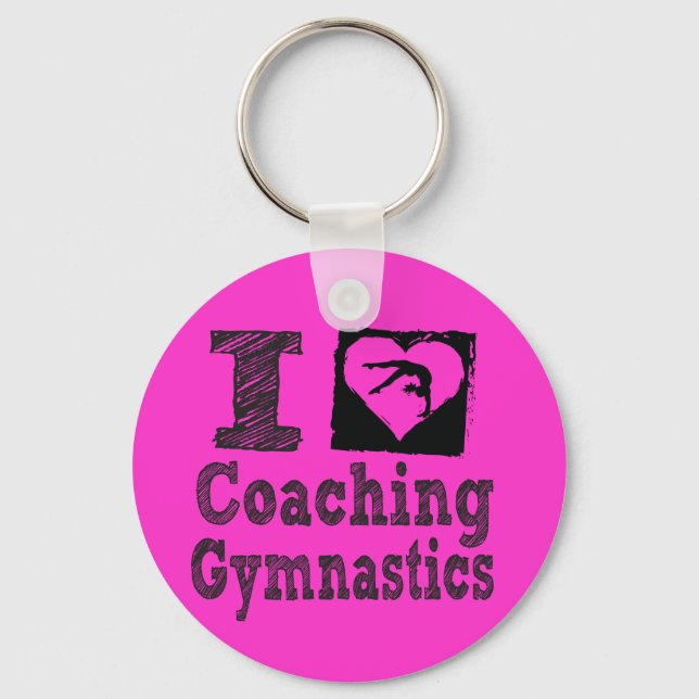 I love Coahing Gymnastics Key Chain (Front)