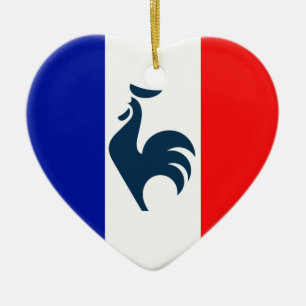 I love cock France flag Ceramic Tree Decoration