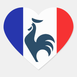 I love cock France flag Heart Sticker