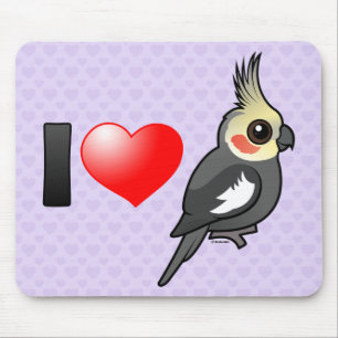 I Love Cockatiels Mouse Pad