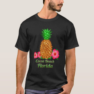 I Love Cocoa Beach Florida Fl Pineapple Floral T-Shirt