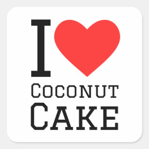 I love coconut cake square sticker