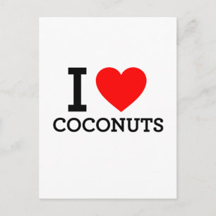 I Love Coconuts Postcard
