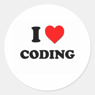 I love Coding Classic Round Sticker