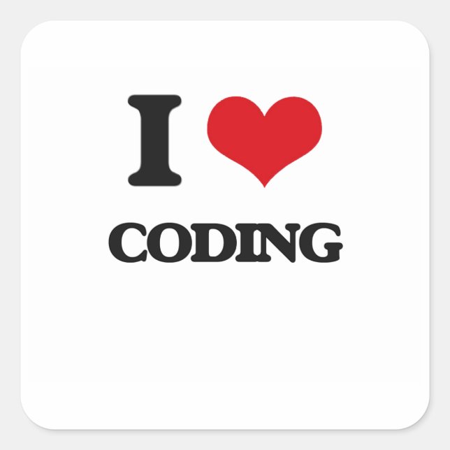 I love Coding Square Sticker (Front)