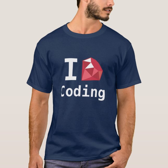 I Love Coding With Ruby Geek Shirt (Front)