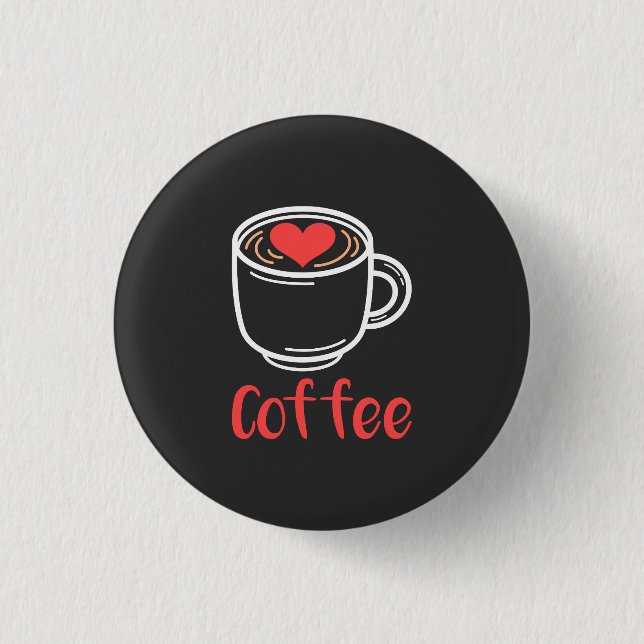 I Love Coffee 3 Cm Round Badge (Front)